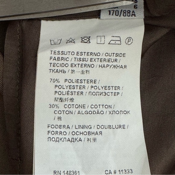 PINKO V-Neck Ruffle Olive Green Brown Sleeveless A-Line Dress Size 6 - Picture 10 of 16